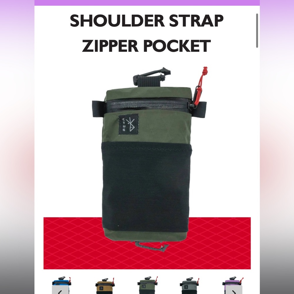 Chicken Tramper Ultralight Gear Shoulder Pocket Seam Sealed Green